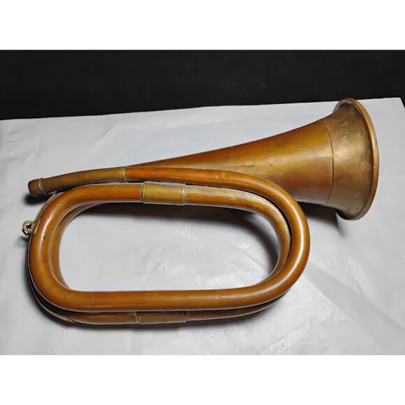 Vintage Antique Copper/Brass Calvary Bugle Signal Horn - Picture 1 of 10